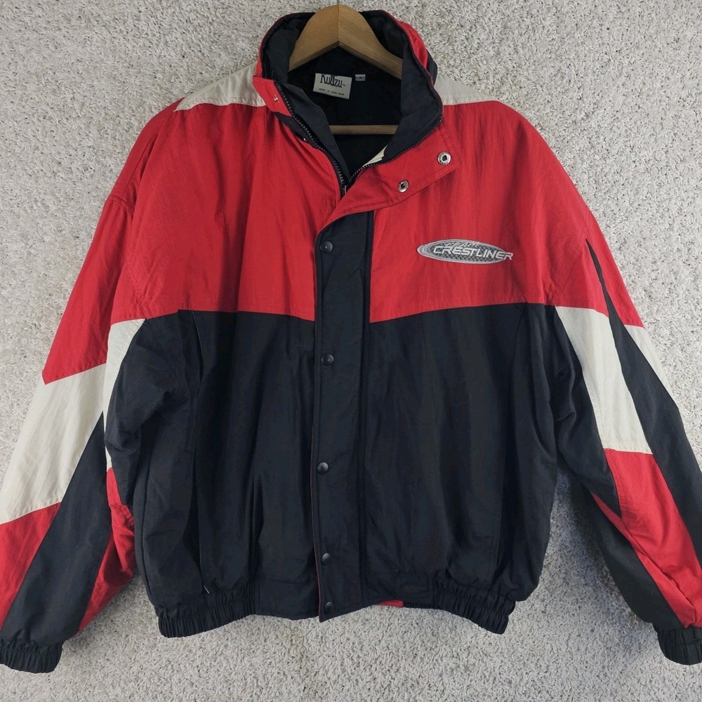Vintage 90s Kudzu Team Crestliner Boats Embroidered Winter Jacket Men's Mediun